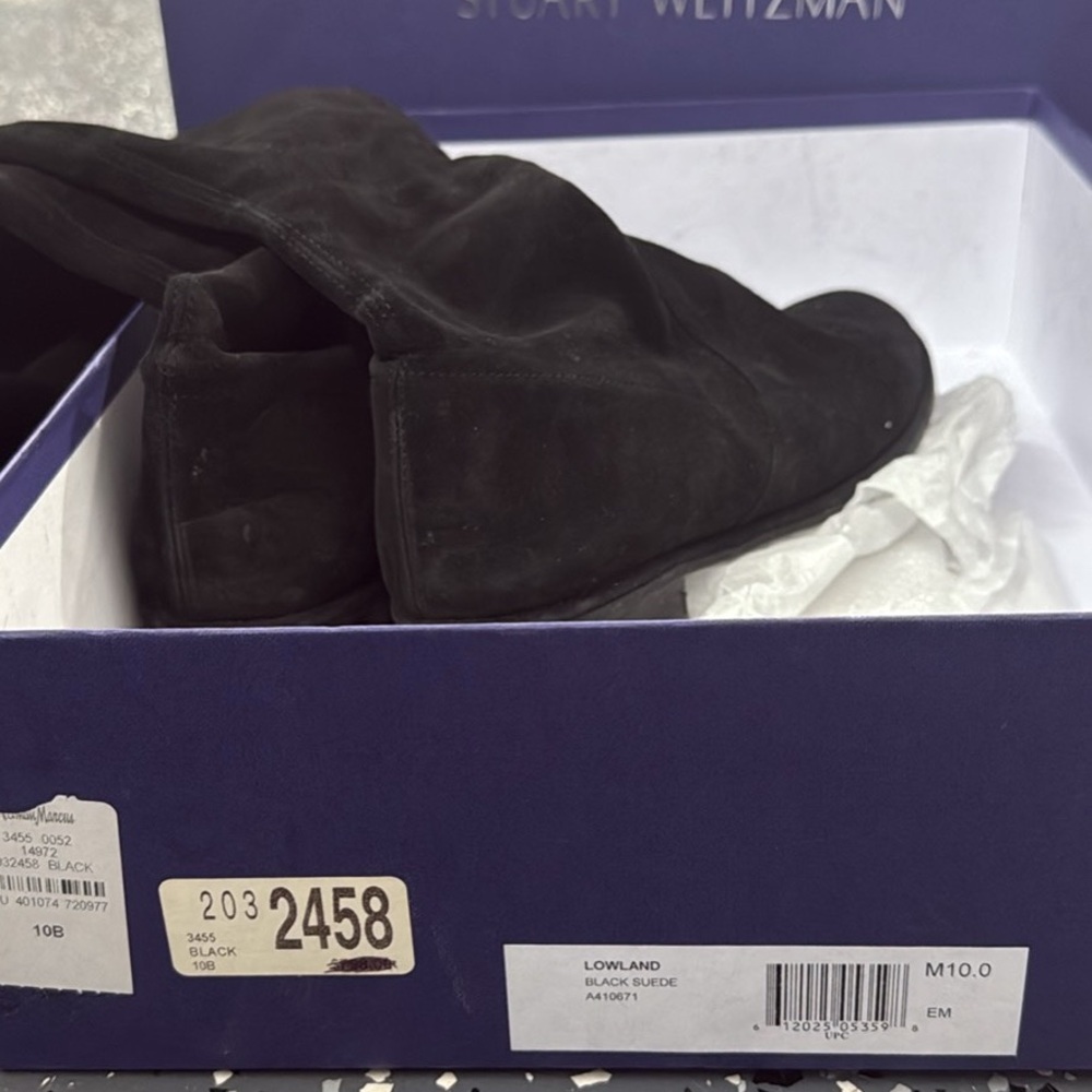Stuart Weitzman Black Suede Knee-High Boots